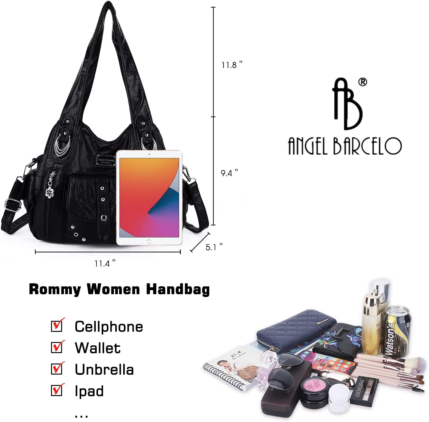 Angel Barcelo Hobo Bag for Women Crossbody Purse and Handbags Shoulder Bags - Image 2