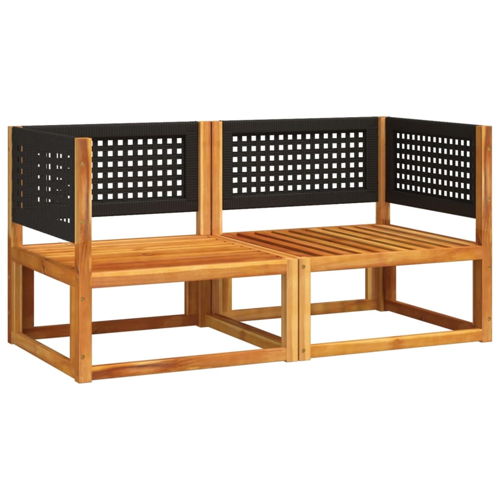 Gecheer Sofás esquineros de jardín, exterior, par, terraza, salón de jardín, salón de exterior, con cojines de 2 unidades, madera maciza de acacia R3070