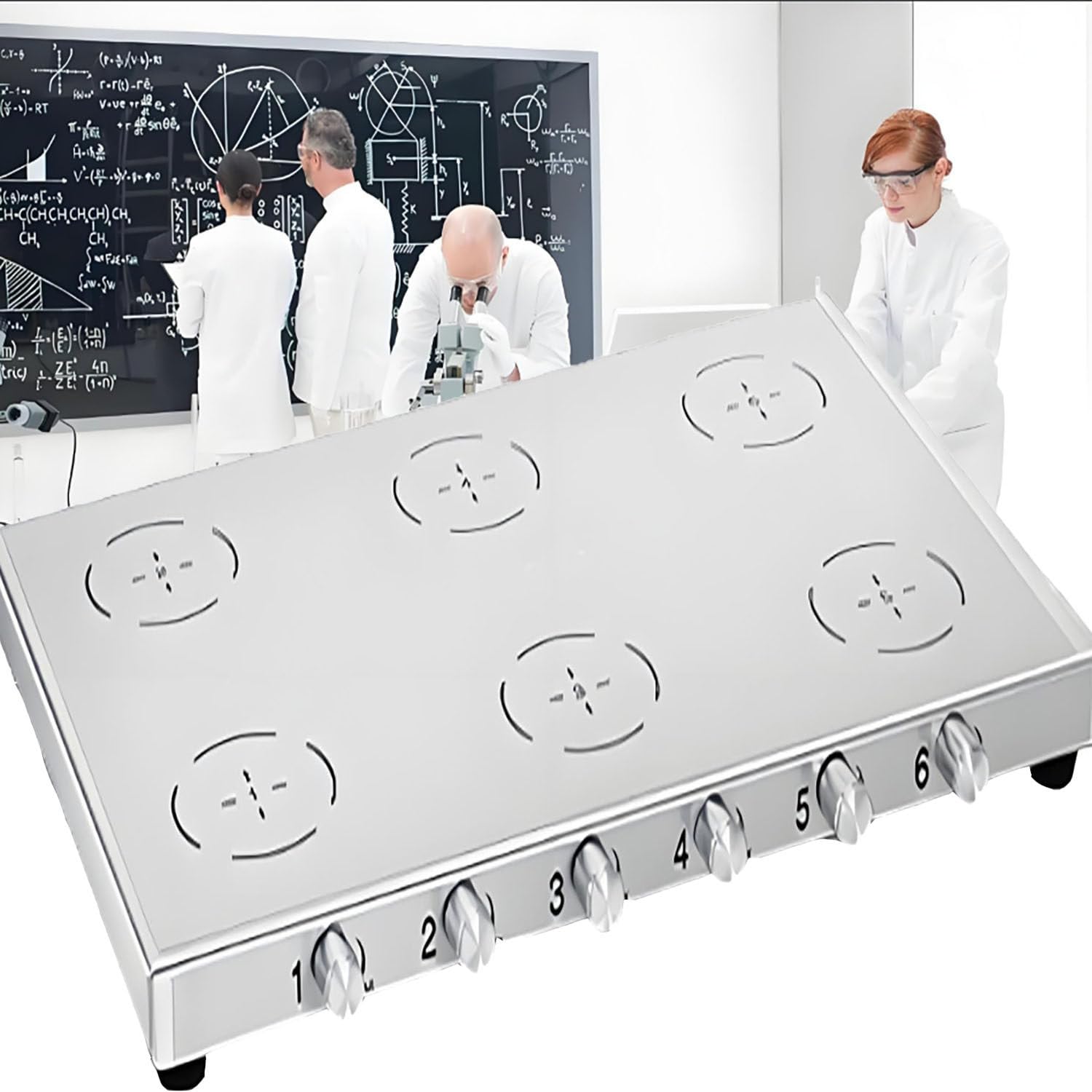 Mieszadło magnetyczne laboratoryjne, prędkość 200-2000 obr./min, mieszadło magnetyczne z płytą roboczą ze stali nierdzewnej, mieszadło laboratoryjne, do użytku laboratoryjnego LCUMS-6
