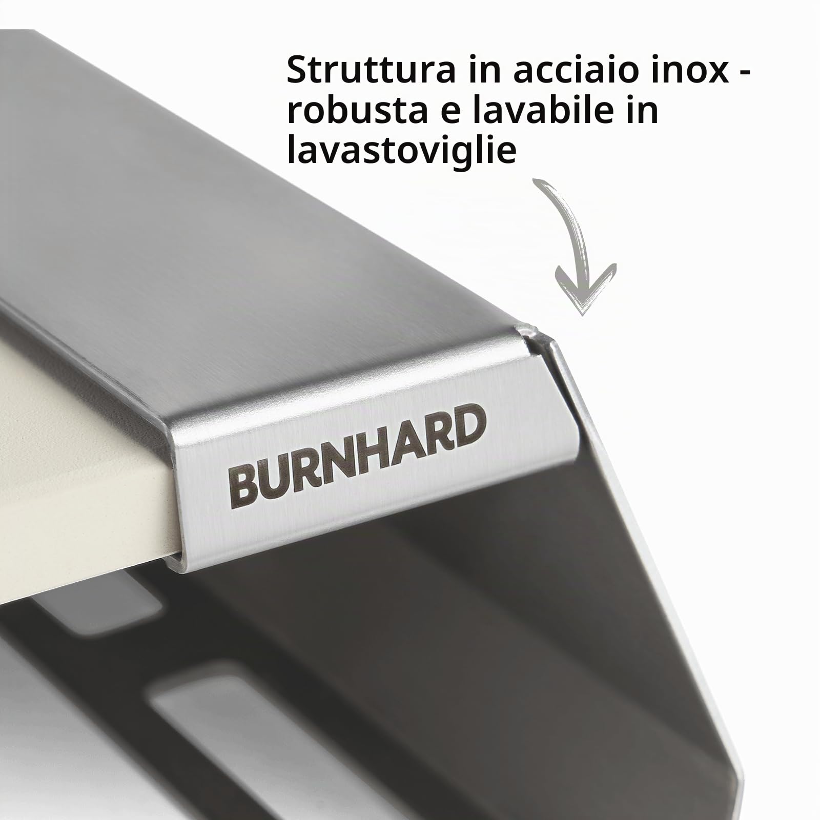 Kit Pizza per Barbecue a Gas BURNHARD® Acciaio Inox, Pietre Cordierite, Distribuzione Rapida del Calore, Facile da Riporre, Perfetto per Modelli FRED & EARL – Miglior Kit Pizza