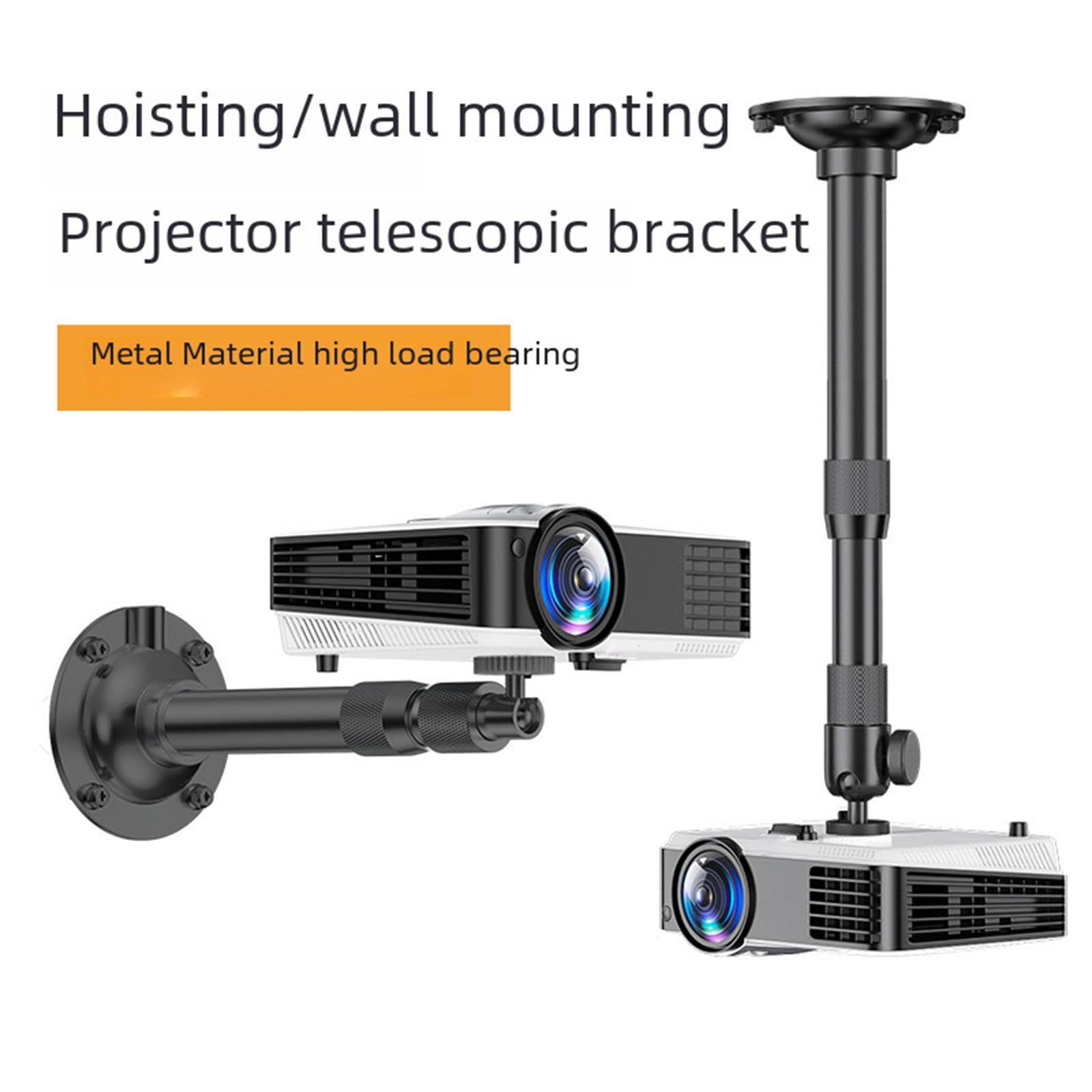 Supporto Proiettore Staffa Regolabile Universale Braccio Telescopico Struttura Solida Metallo Adatto per Salotto Camera da Letto, da 40 a 80 Cm
