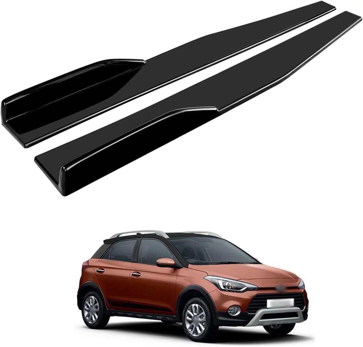 75cm Car Side Skirt Rocker Splitters, Diffuser Winglet Extensions, Side Trim Spoiler Lip, Universal Bottom Line Side Skirts for Cars Compatible with i-20 Active