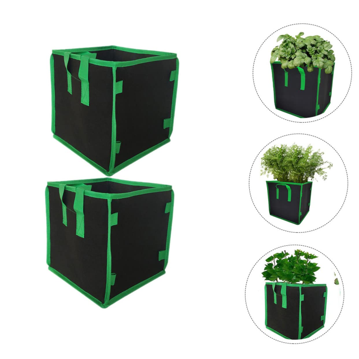 Kisangel 4 Sätze Sämlingsbeutel Pflanztasche Wachsen Growbags Aus Filz Aufbewahrungstasche Taschen Für Sukkulentenpflanzen Pflanzenbehälter Gefühlt 2 Stück * 4