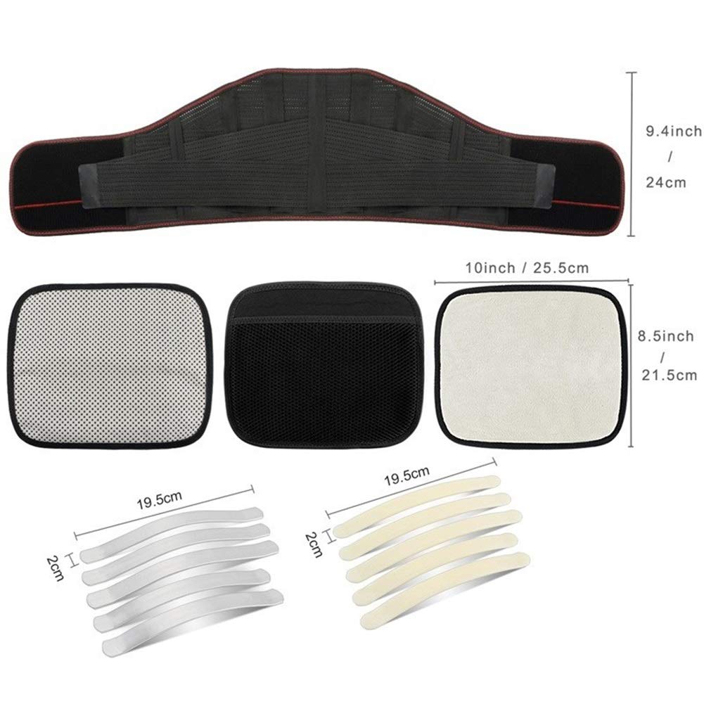 Soporte lumbar autocalentable con tres almohadillas extraíbles(Blue,Small)