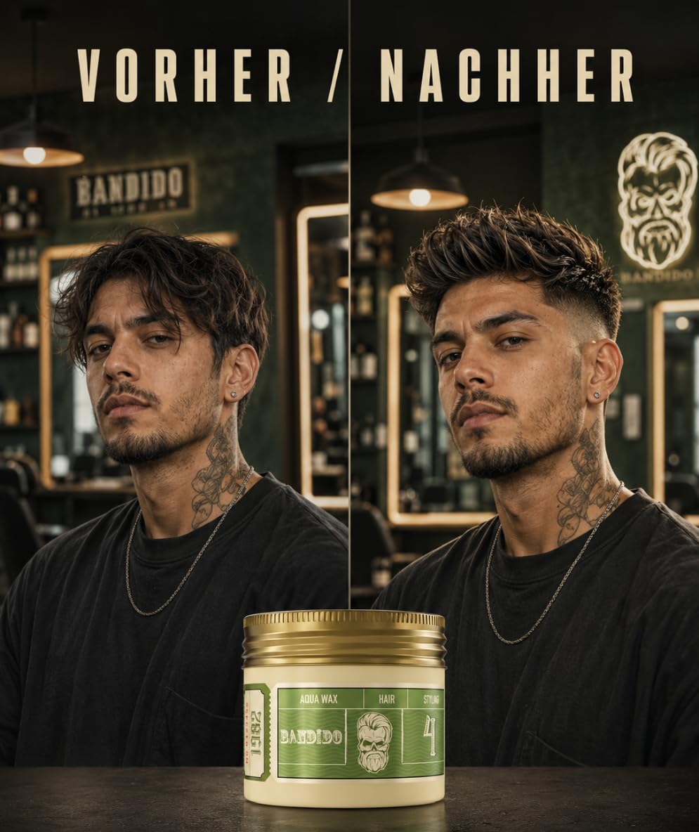 Bandido Aqua Wax Nr.4 - Cera para el cabello, verde 125ml Matt Hair Wax