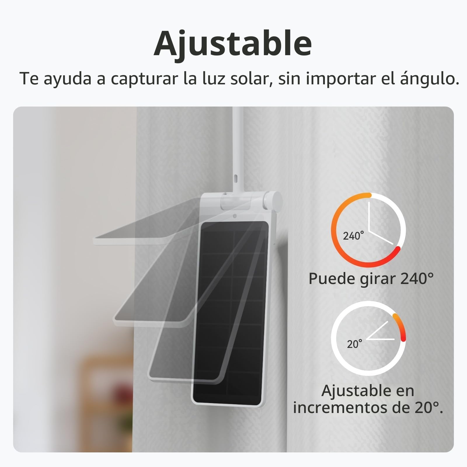 SwitchBot Solar Panel Charger voor Curtain 3 - Prestatie-upgrade, Gemakkelijk in gebruik, Ondersteuning voor opladen bij weinig licht, Slim zonnepaneel voor SwitchBot Curtain 3 Rod/U Rail