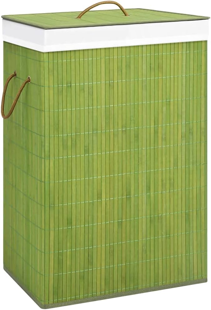 HOMIUSE Laundry Hamper 16"x12"x24" Green Laundry Basket Bag Hamper With Lid Baby