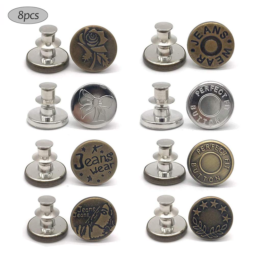 8 PCS Instant Buttons Jean Buttons 