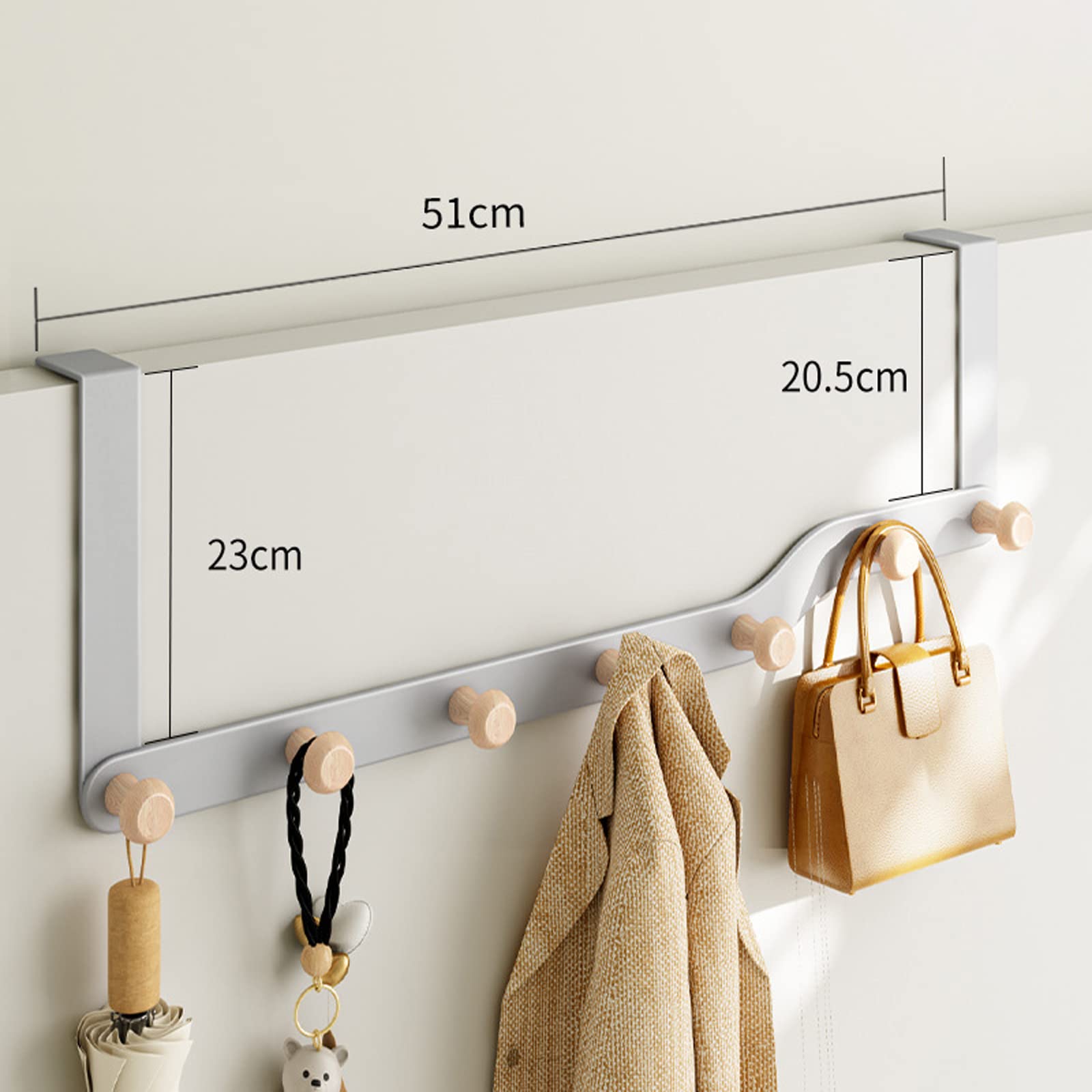 Greyoe Patère Murale Pliante Invisible 3 Crochets - Porte-Manteau Gris En Aluminium Robuste