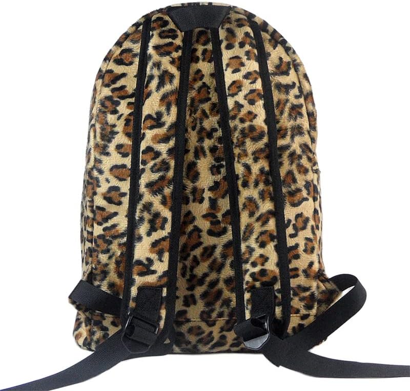 Cute Backpack Fuzzy Cheetah Shoulder Bag, Y2k Purse Fleece Chic Bookbag Trendy Aesthetic Coquette Daypack 90s Purse (Coffee) - Image 2