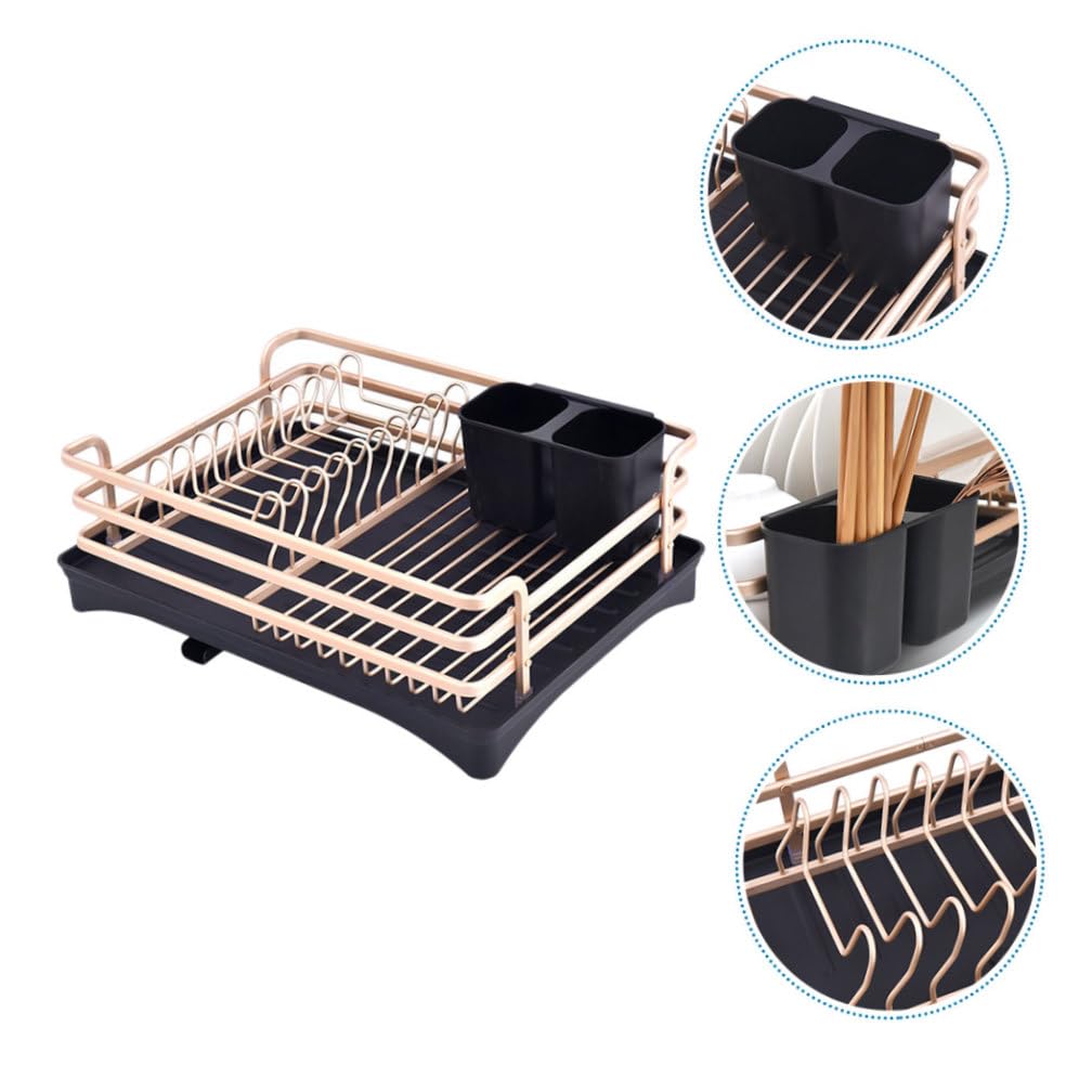 Cabilock 1 Pc Étagère Ustensiles De Cuisine en Métal Égouttoir à Vaisselle Porte-ustensiles D'évier Chariot à Ustensiles De Cuisine Égouttoir De Comptoir Boîte De Rangement Plastique Coupe