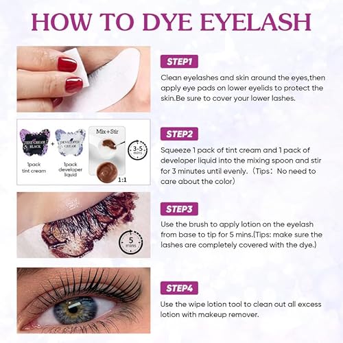 Permania Lash Tint Kit, Professional Fast Quick Dyeing Natural Black Eyelash Tint Lasts Up To 4 Weeks thumb #3