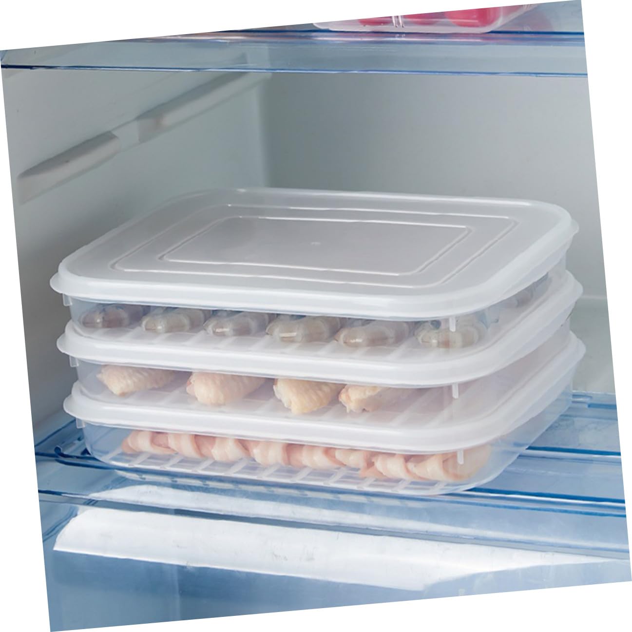 4 Stück Teiliges Luftdichte Frischhaltedosen mit Weichem Deckel Bpa frei Flache Gefrier Kühlschrank aufbewahrungsboxen für Fisch Fleisch Vielseitig Stapelbar und Auslaufsicher