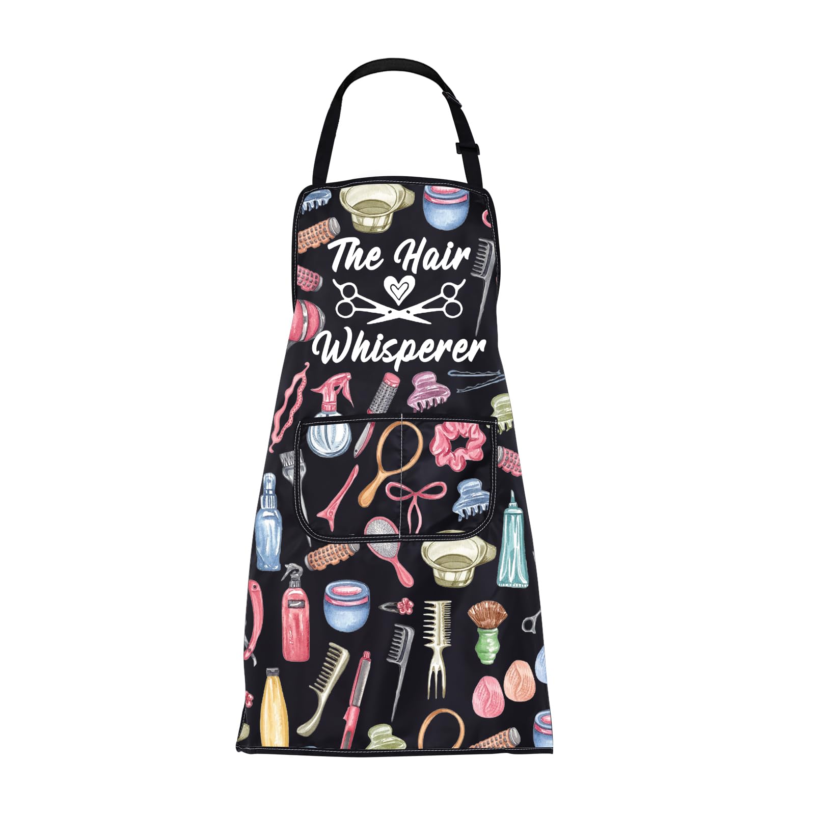 ENSIANTH Hairdressing Gifts Hair Stylist Apron Hairdressers Aprons with Pockets Hairgician Gifts Hair Salon Aprons for Barber (251009hair whisper) — image 1