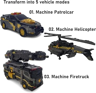 Miniforce JUSTISTI Titan Black 5 Vehicles Transform into one Robot 19.7 * 6.3 * 15 in / 500 * 160 * 380 mm 14+
