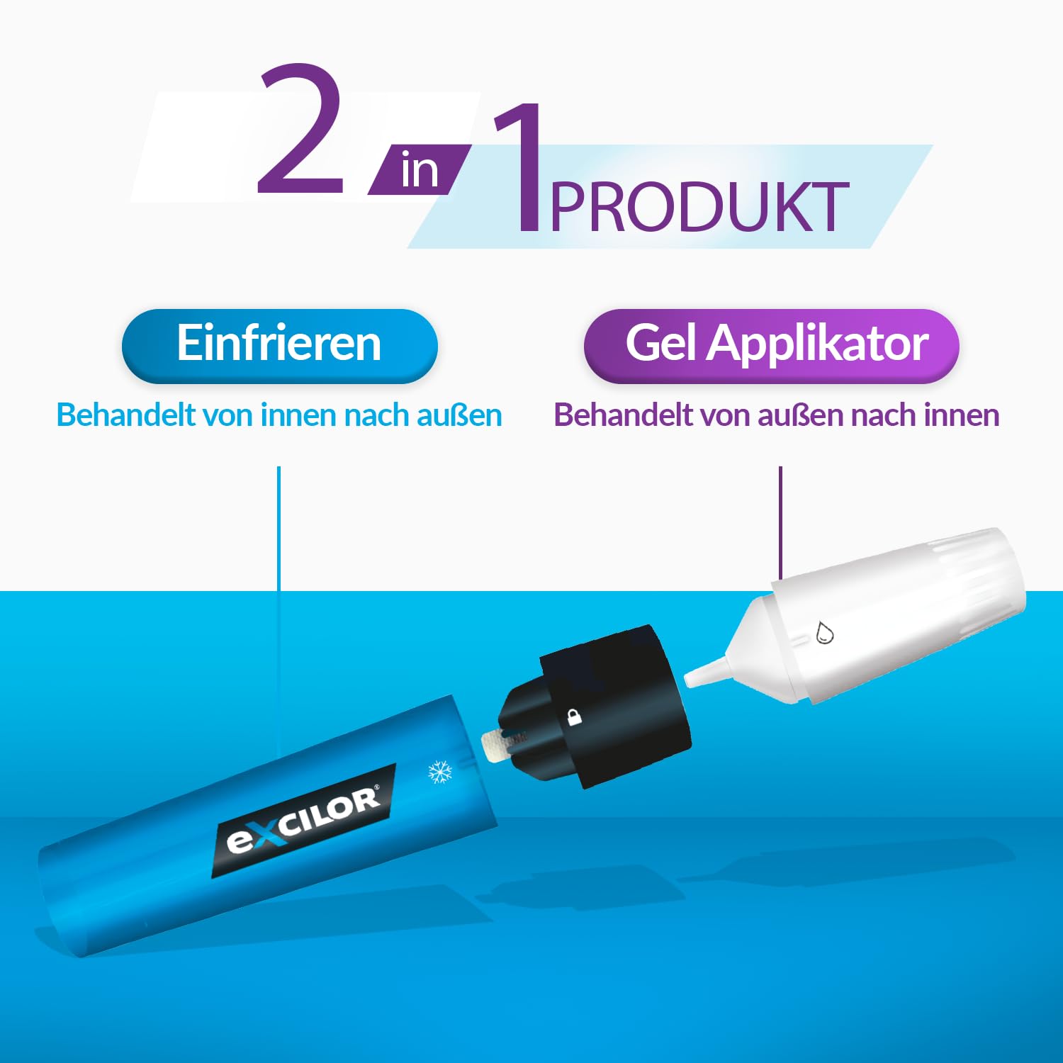 Excilor 2in1 gegen Warzen,Doppelt aktiv durch Vereisung + Säure,Klinisch geprüfte Wirksamkeit, Auch gegen Dornwarzen,Nur 5 Tage anwenden