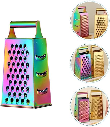 Miniatura 8 de UPKOCH Caja de acero inoxidable Rallador de queso con mango, cortador de cocina, triturador de ajo, herramienta para picar ajo para queso parmesano,