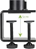 Pronomic SLS-36K BK Pair of Table Tripods with Table Clamp for Studio Monitors - Very Space Saving - Height Adjustable from 24.5 cm and 41.5 cm - Shelf with Foam Rubber Strips - Black
