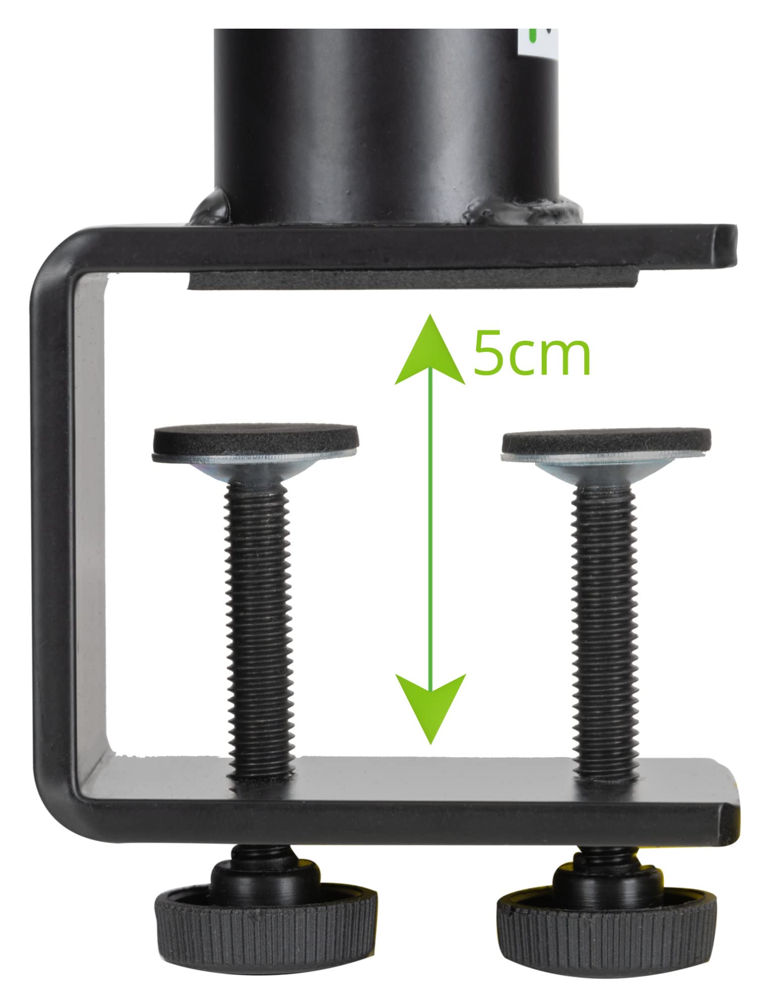 Pronomic SLS-36K BK Coppia di Supporti da Tavolo con Morsetto per Monitor da Studio - Molto Salvaspazio - Regolabile in Altezza da 24,5 cm a 41,5 cm - Piano con Fascia a Strappo - Nero