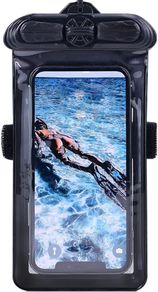 VaxsonPhone Case Black, Compatible with TECNO Camon iTwin Waterproof Pouch Dry Bag Holder Housing [NOT Screen Protector Film ] New