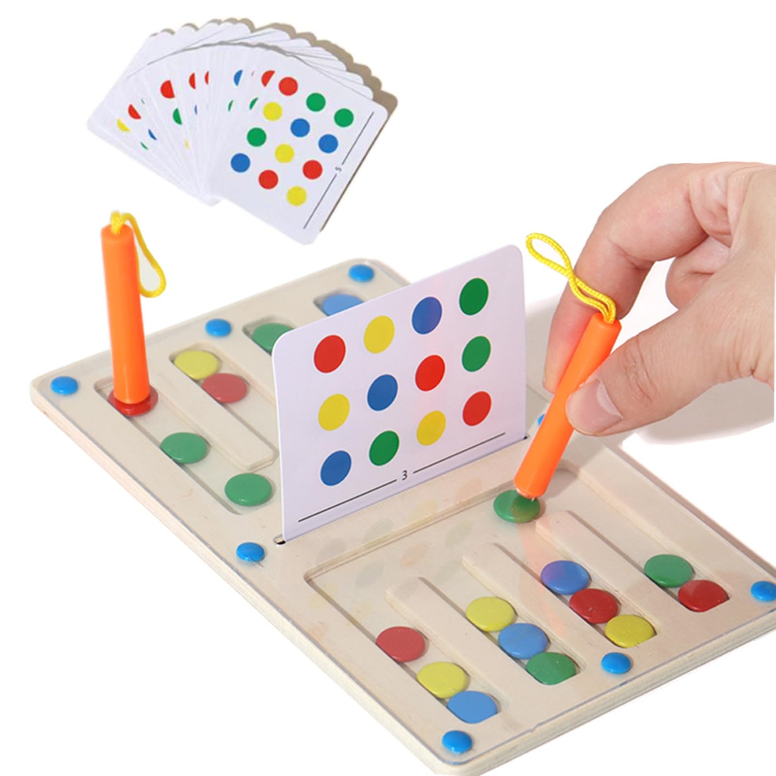 Toys for 3-6 Year Old Boys Girls,Magnetic Montessori Toys Two-Player Mode Color Shape Sorter Learning Educational Toys for 3 4 5 Year Olds Boys Gilrs Magnetic Maze with 18 Cards,Travel Wooden Games