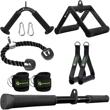 مجموعة ملحقات آلة الكابلات QPARVERS LAT Pulldown Attachments إكسسوارات آلة الوزن للألعاب الرياضية المنزلية