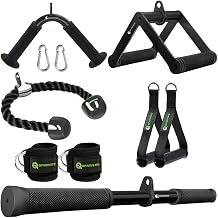 QPARVERS Cable Machine Attachment Set LAT Pulldown Attachments Weight Machine Accessories for Home Gym