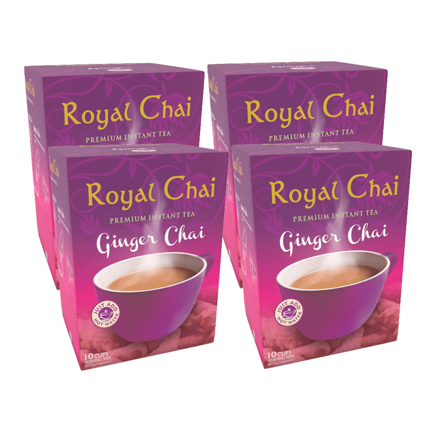Royal Chai Ginger Instant Indian Tea sweetened 220g x 4
