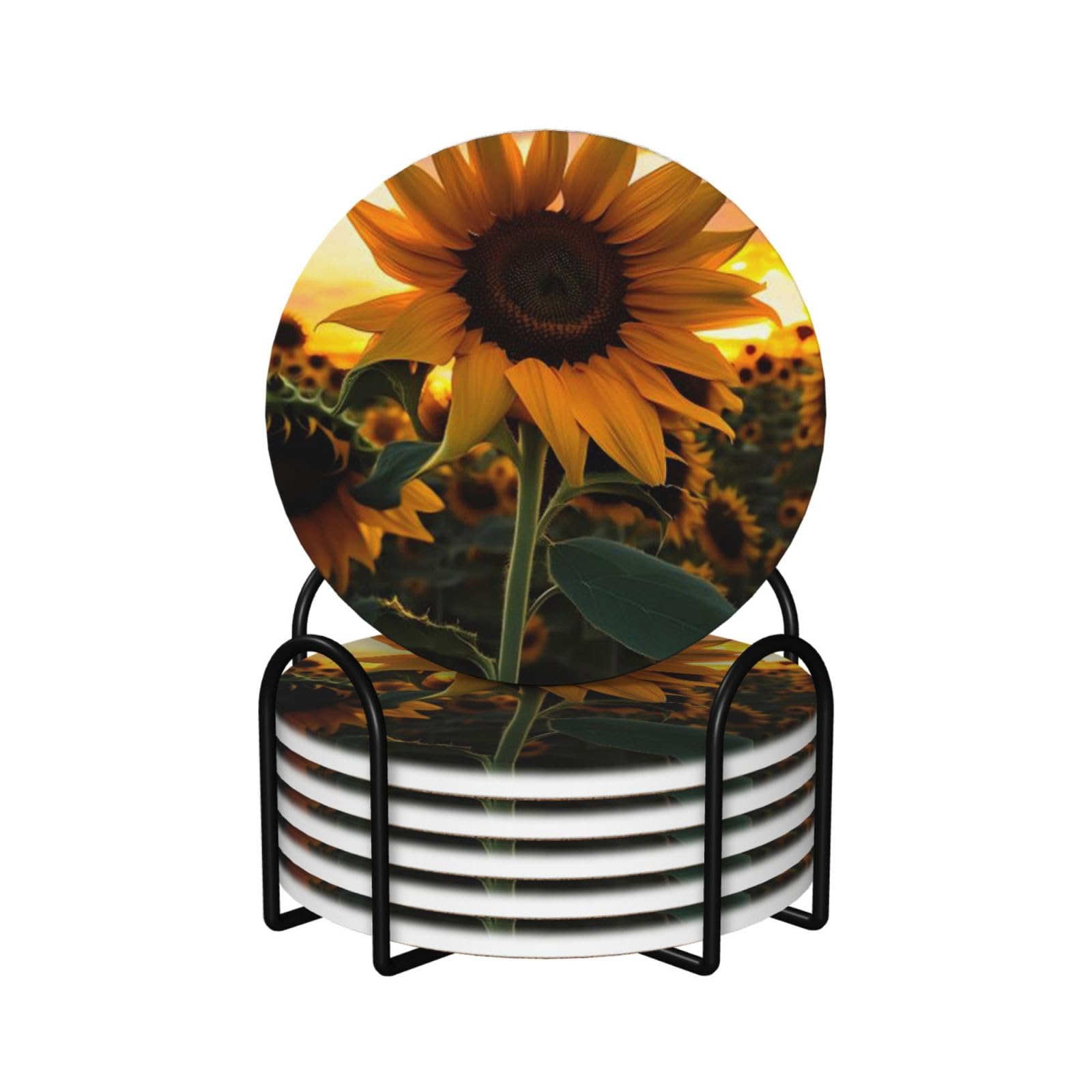 Dessous de verre céramique motif tournesol comme cadeau de mariage idéal