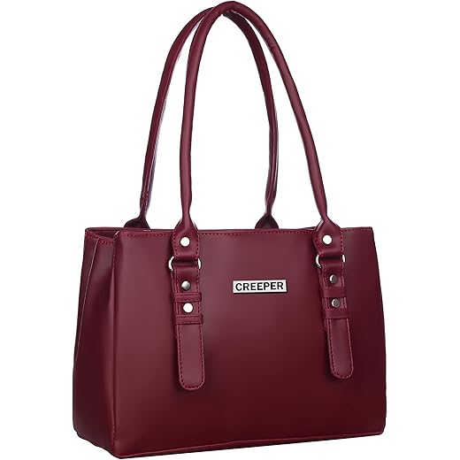 Leather Large Capacity Shoulder Bag Maroon
