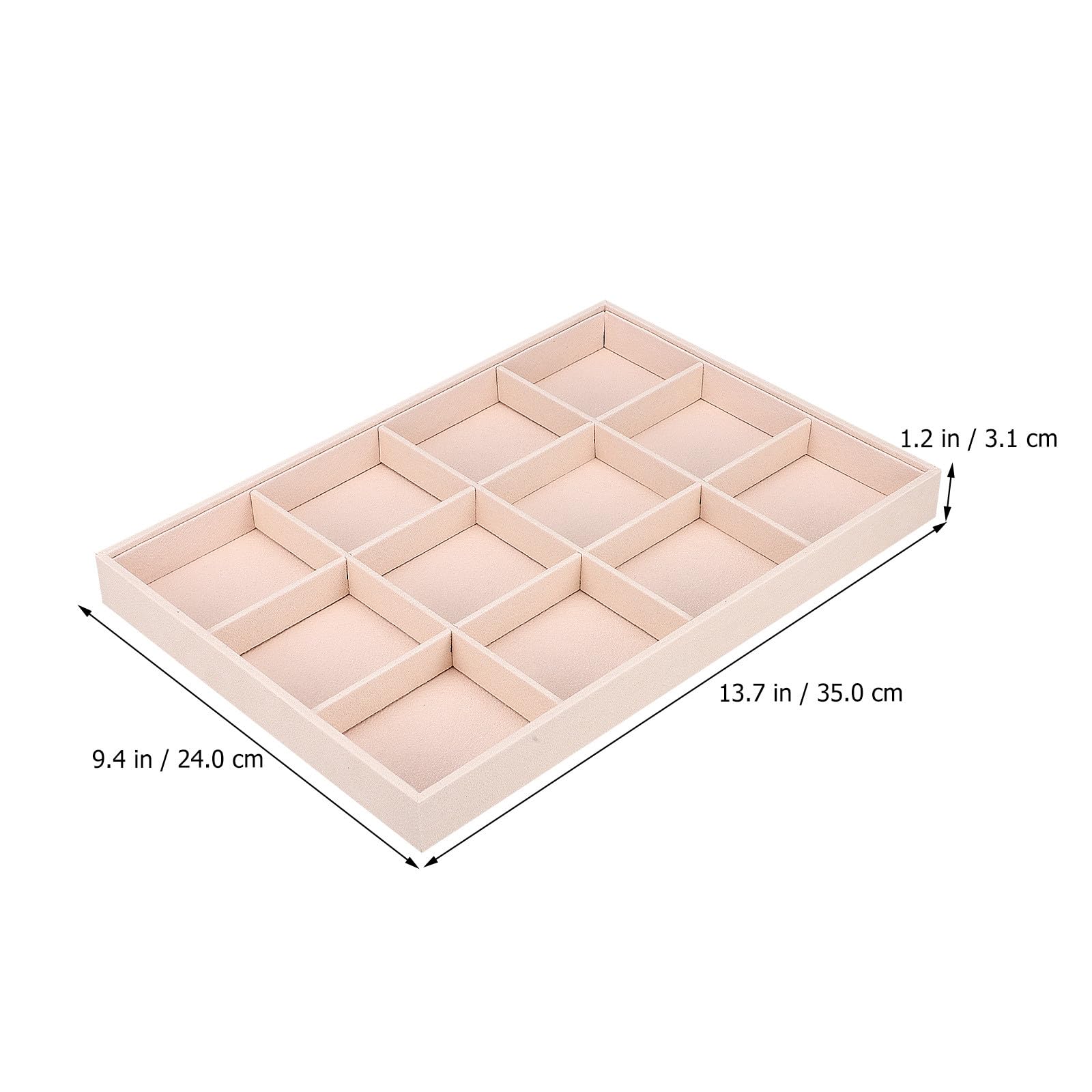 Bandejas para Joyas de Terciopelo 2 Unidades Organizador 12 Compartimentos Ajustables Bandeja para Exhibición y Almacenamiento de Anillos Collares y Pulseras Uso Doméstico y