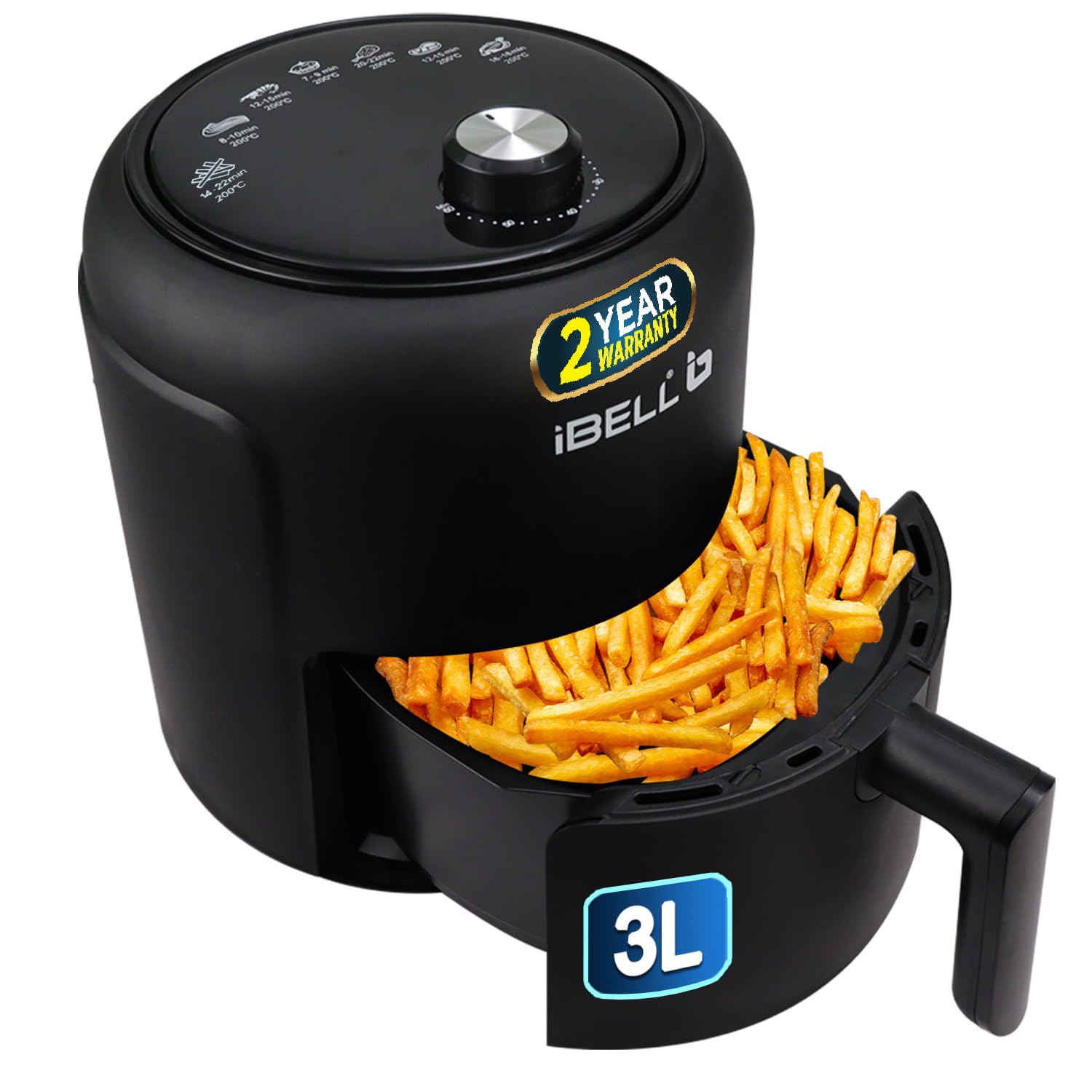 iBELL AF300M Air Fryer 3L, Advanced Timer, Multiple Cooking Options, 1300W, Elegant Design, 2 Year Warranty (Black) (B0CZLMPF1T) Amazon Price History, Amazon Price Tracker