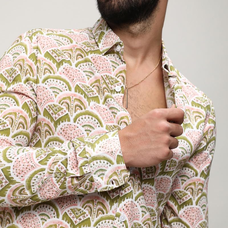 Image of CAHOOT Men's Shirt for Casual Wear | Spread Collar | Long Sleeve | Regular Fit | Button Closure | Shirts Crafted with Comfort Fit for Everyday Wear
