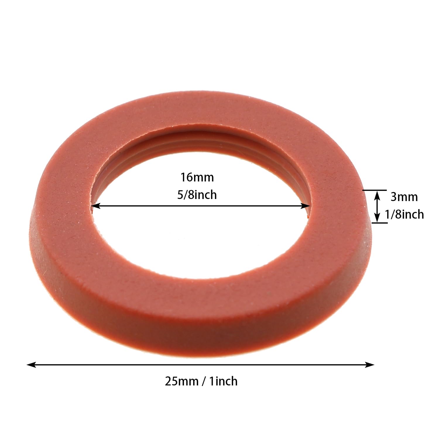100-Pack Garden Hose Washers Rubber, Heavy-Duty Red Rubber Washers for All Standard 3/4GHT Garden Hose Fittings (OD 1inch) image 3
