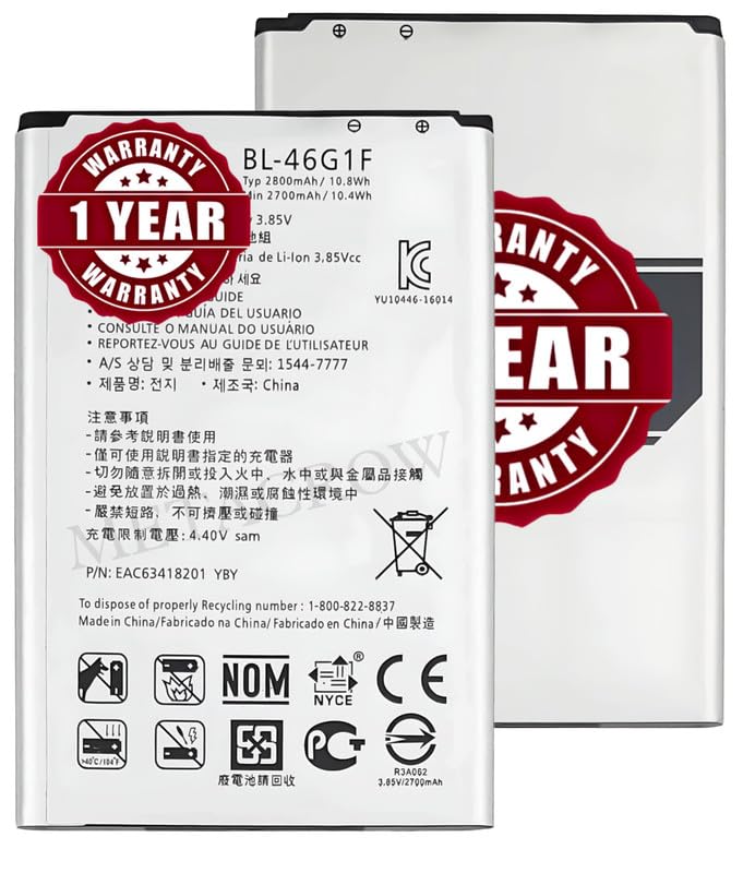 Image of Original BL-46G1F Battery Compatible with LG K20 Plus (LGMP260, M255, TP260, VS501) - (2800mAh) - 1 Year Warranty BC46