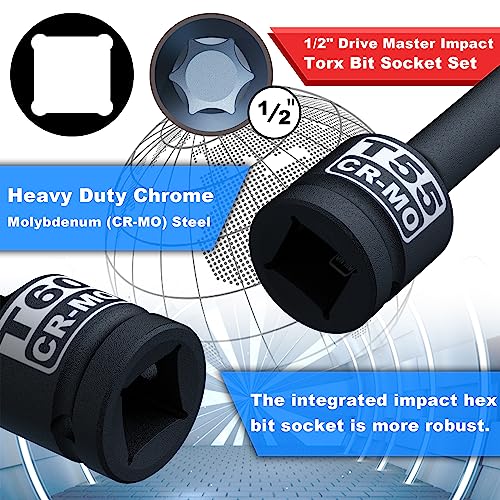 Conjunto De Pontas De Soquete De Impacto Xzn 1/2, M5 - M18