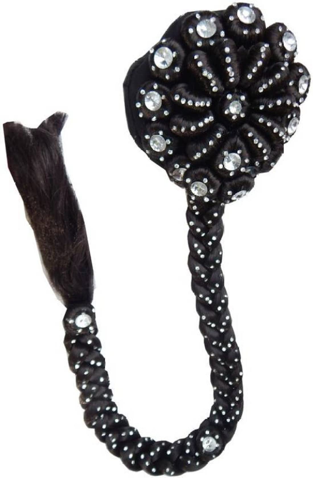 Samyak Long Half head Covering Straight With stone worked Wig Extensions Nakli Baal, False Hair For women and Girls,ch