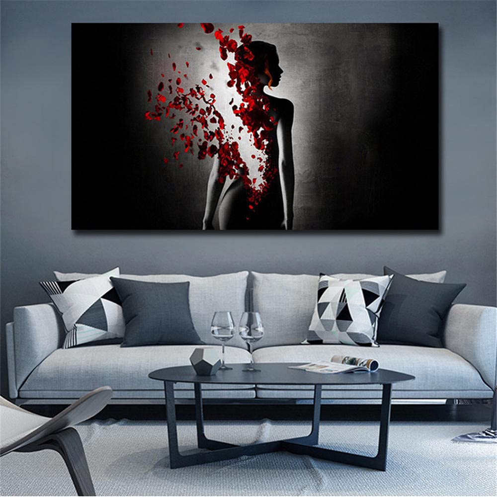 Diamond painting papillon et femme nue grand format 24x48inch avec strass carrés pour salon
