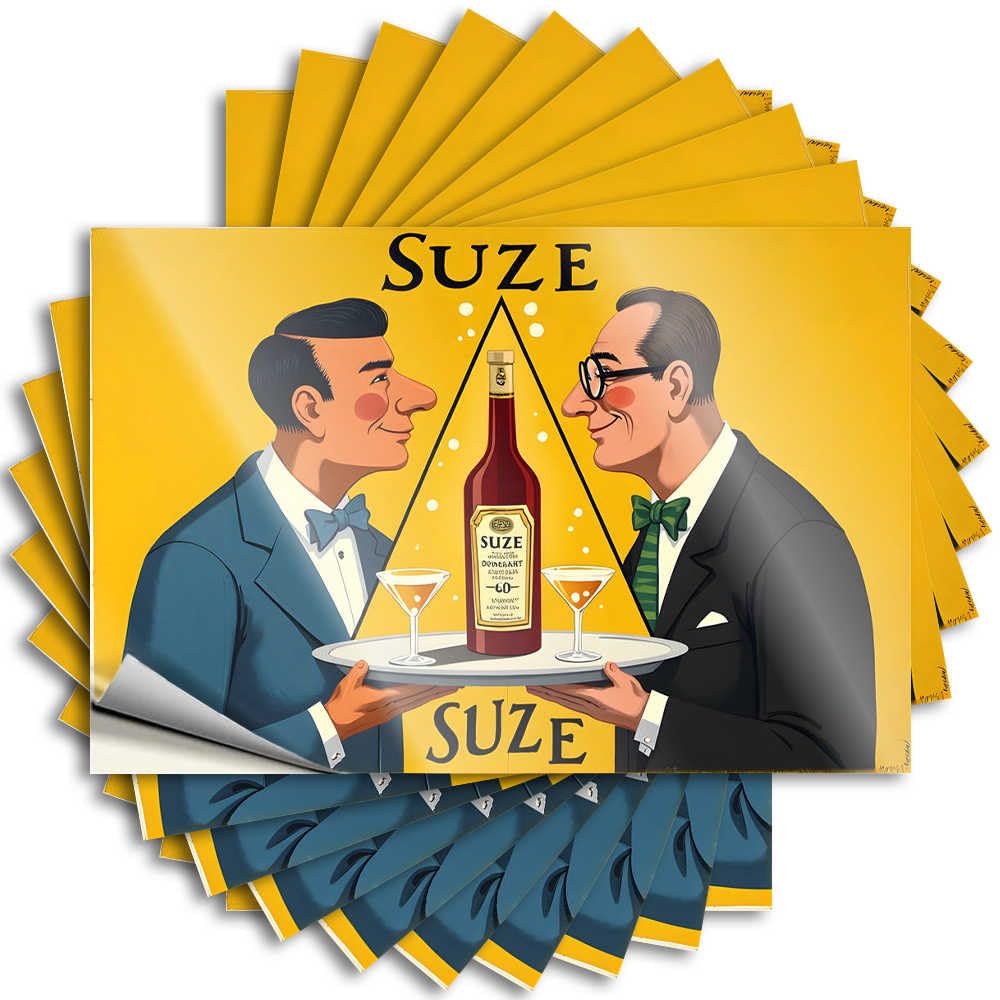 Saying Kitchen Decorations Vinyl Sticker | Vintage Suze Liqueur Advertisement: A Classic Martini Moment High for Dry Use(12X18CM)