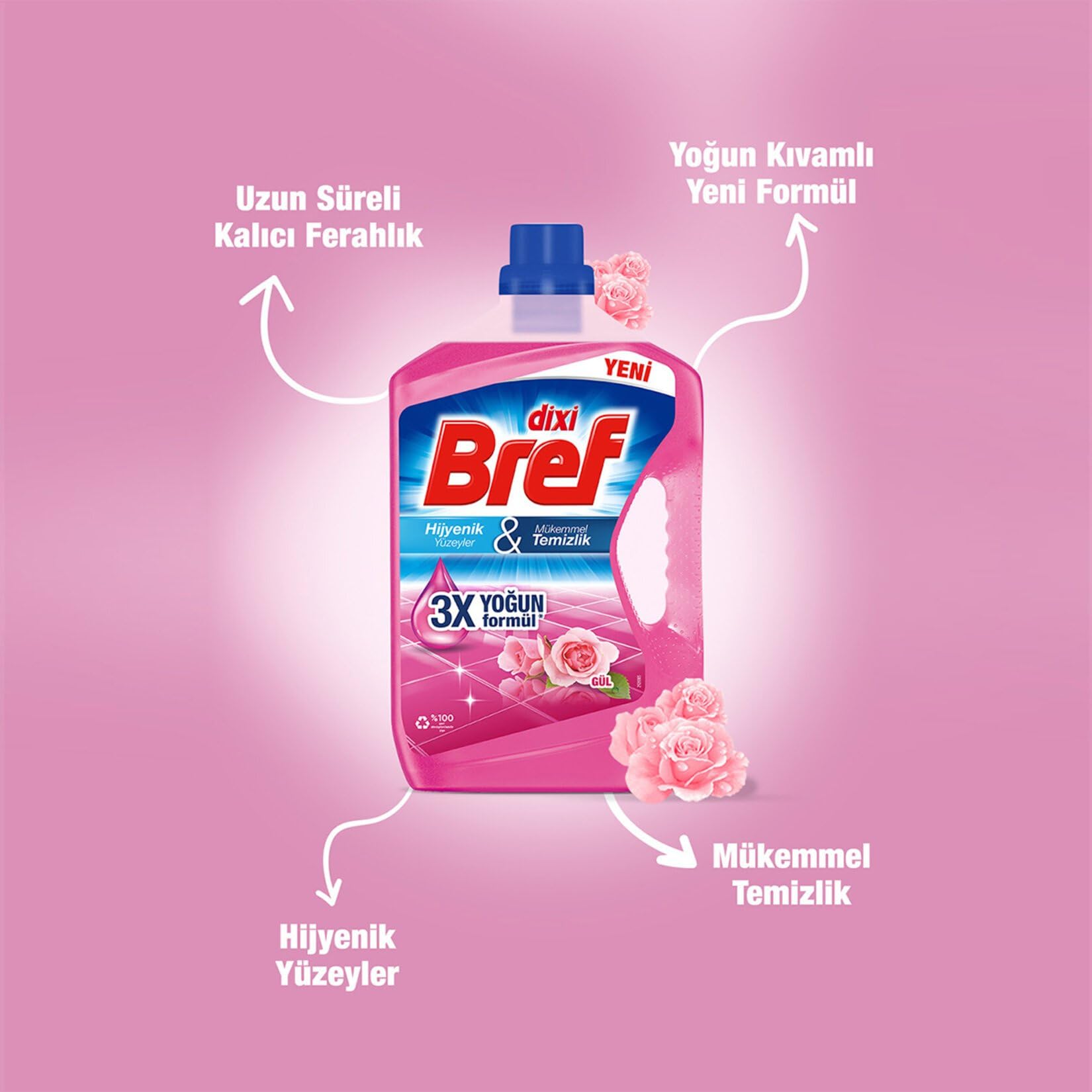 Bref Dixi Yaban Gülü Kokulu Yüzey Temizleyici, 1 x 900 ml 2li paket