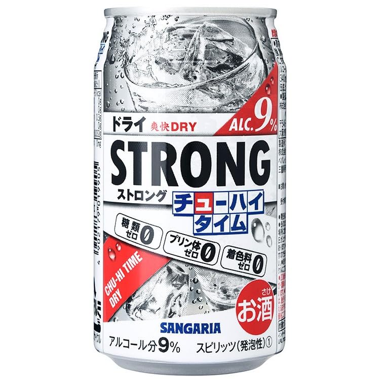 Amazon.co.jp: サンガリア ストロングチューハイタイム ゼロドライ 340ml×1ケース/24本 : 食品・飲料・お酒
