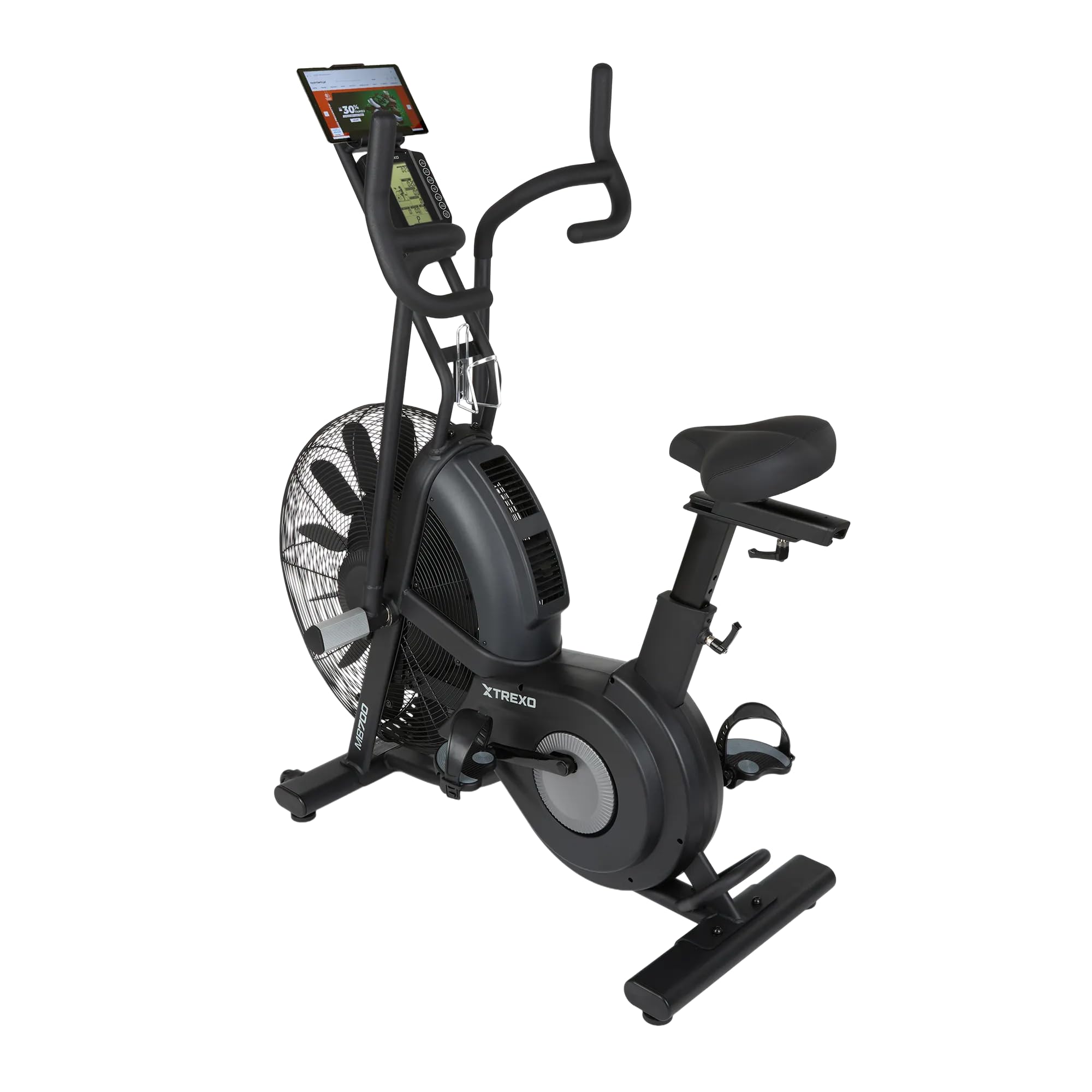 Air Bike MB700 – Rower stacjonarny z oporem powietrza – Koło zamachowe 6 kg & stalowa rama – Do 150 kg & 200 cm wzrostu – Do HIIT & Cardio