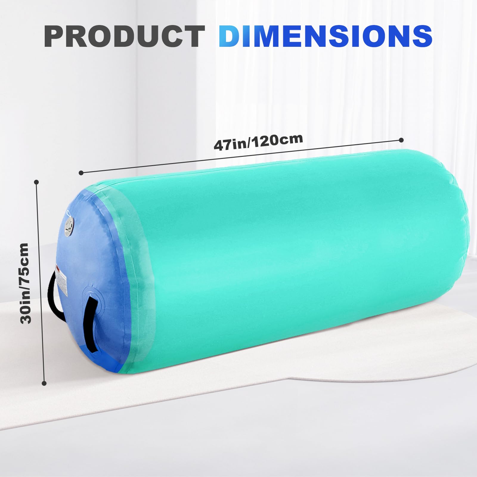 Inflable Air Roller con Bomba Eléctrica 600W | Rodillo de Yoga, Colchoneta para Gimnasia, Fitness y Volteretas | Entrenamiento de Equilibrio