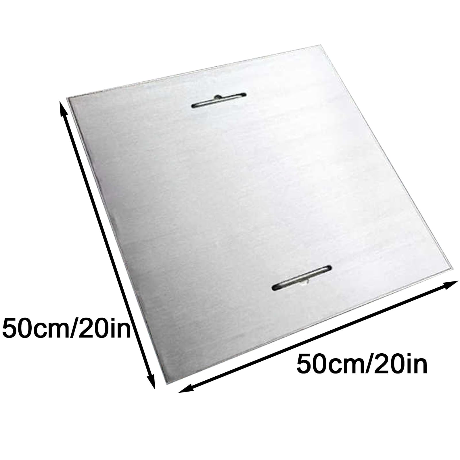 Chowany uchwyt Pokrywa włazu ze stali nierdzewnej Pokrywa brukowa 50 x 50 x 3 cm do podjazdów i chodników Wytrzymałe rozwiązanie drenażowe Bezpieczeństwo na zewnątrz Dostęp