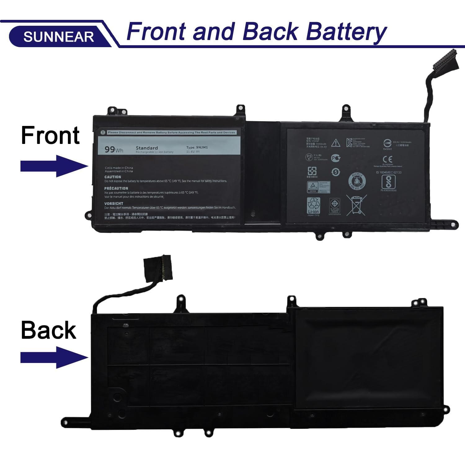 Amazon.com: SUNNEAR 9NJM1 Laptop Battery for Dell Alienware 15 R3 