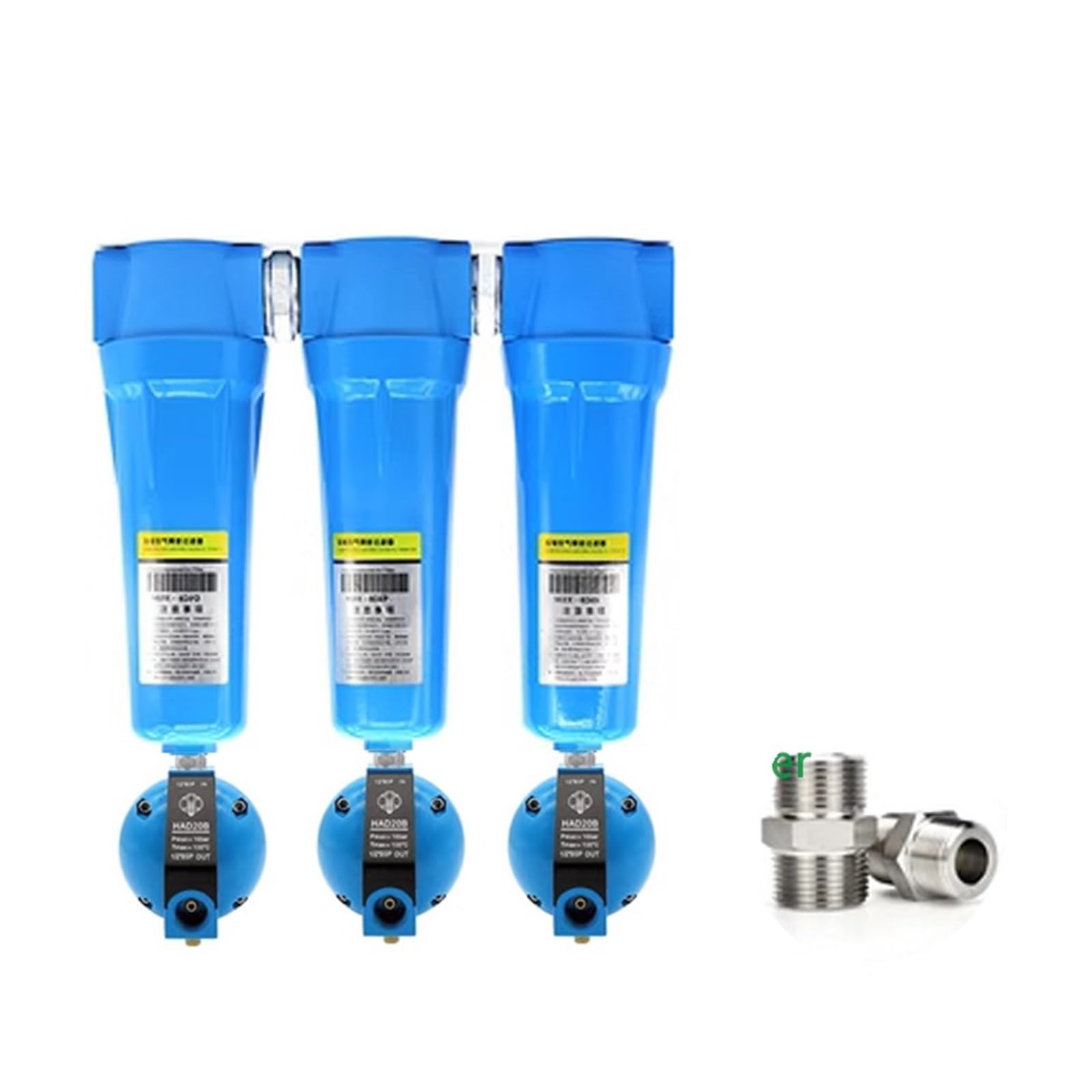 PHNOITPQ 3pcs QPS 015/024/032/060 Precision Filter Dryer air Compressor Wire Oil-Water Separator AD402 Electronic Drain(035 HAD20B)