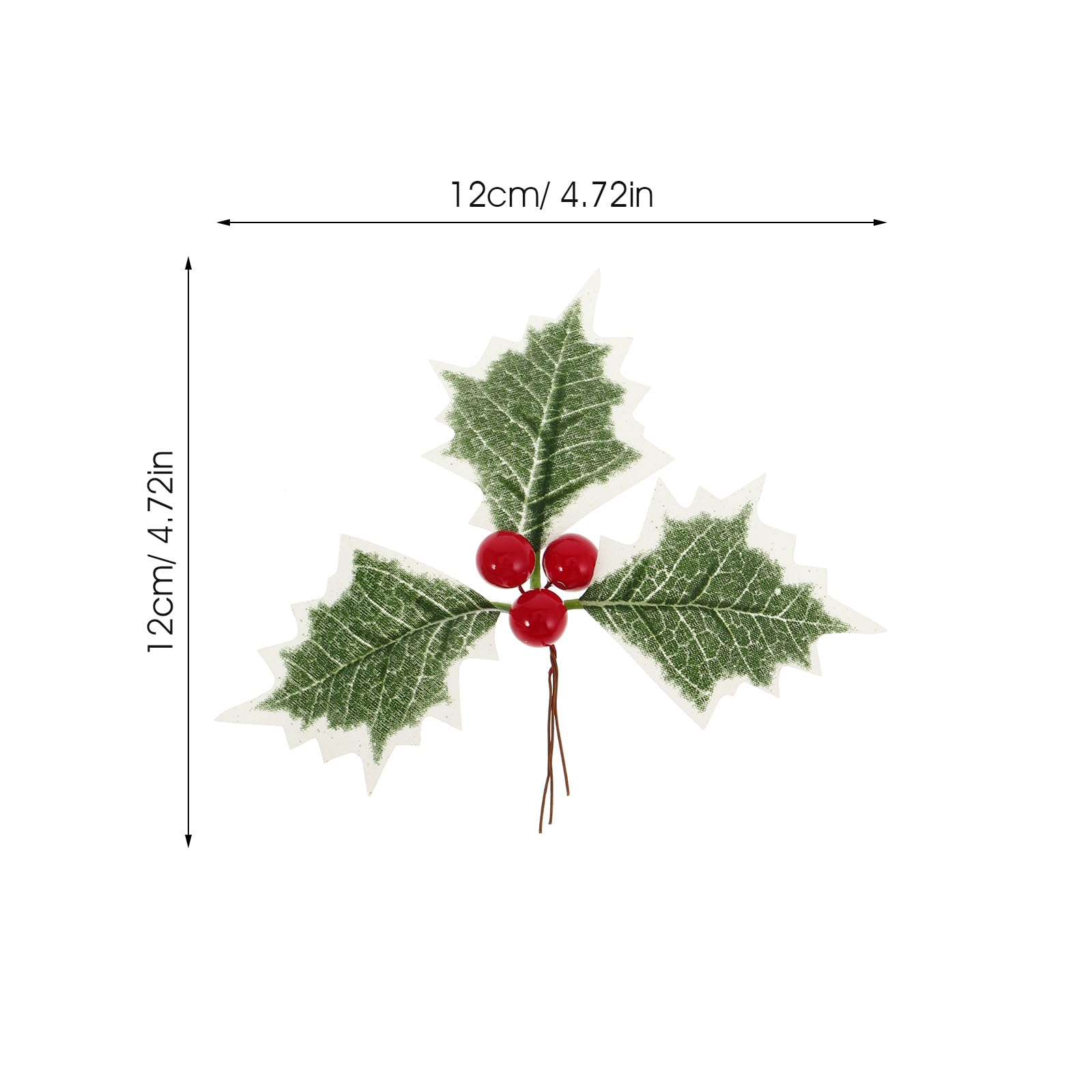 MAGICLULU 6pcs Artificial Holly Berries with Green Silk Leaves Green Leaves Christmas Holly Berry for Wreath Garland Party Home - Image 2