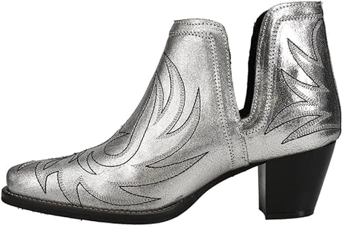 ROPER Para Mujer Rowdy Bordado Puntera Casual Botas Tobillo Tacón Medio 2-3" - Marrón