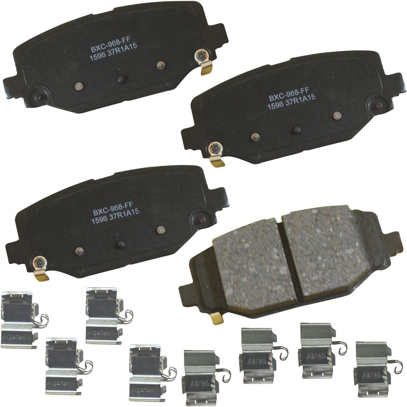 Bendix Premium SBC1596 Ceramic Rear Brake Pads for Chrysler Grand Caravan,Town &amp; Country, Dodge Journey, Ram C/V, VW Routan(only models with Dual Piston Front Calipers &amp; 328mm Rear Rotors) (Pack of 5)