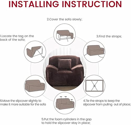 Miniatura 9 de Beacon Pet Sofa Covers, Stretch Velvet Loveseat Couch Covers for 1234 Cushion Couch Covers, Waterproof Non-Slip Plush Slipcovers Furniture Protector